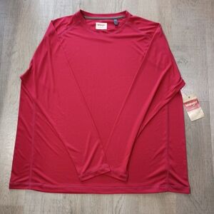 NWT Wrangler Men's Long Sleeve Performance Tee — Deep Red